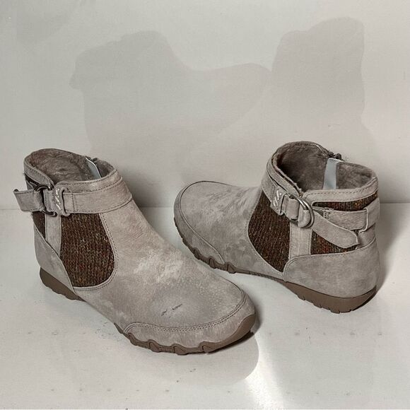 Skechers Bikers High Grade Lite Suede & Sweater Knit Ankle Boot - Picture 3 of 8